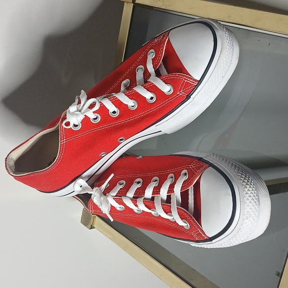 Converse Red Chuck Taylor All Star Low Sneakers Ox Size 10 - Picture 14 of 16